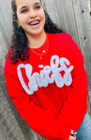 Chiefs Yarn Embroidered Sweatshirt - Red