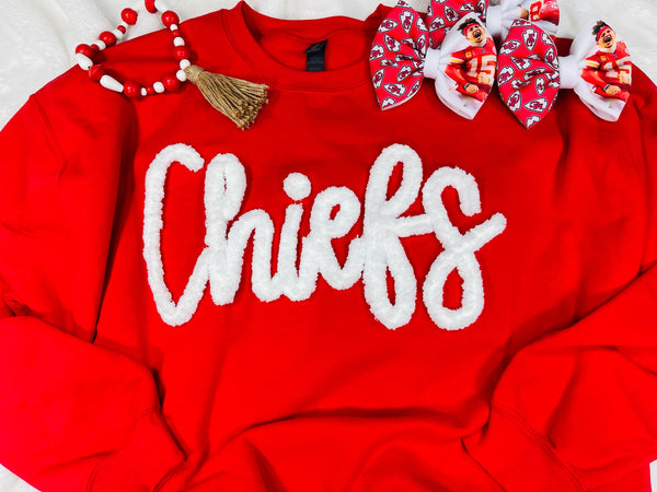 Chiefs Yarn Embroidered Sweatshirt - Red