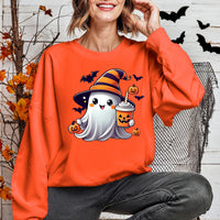 Cute Witches Hat Ghost Halloween Sweatshirt