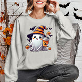 Cute Witches Hat Ghost Halloween Sweatshirt