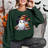 Cute Witches Hat Ghost Halloween Sweatshirt