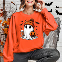 Cute Coffee Ghost Halloween Sweatshirt