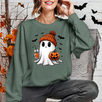 Cute Coffee Ghost Halloween Sweatshirt