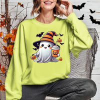 Cute Witches Hat Ghost Halloween Sweatshirt