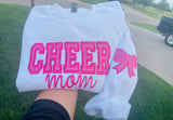 white & pink Cheer Mom  Crewneck Sweatshirt