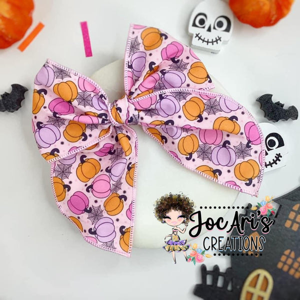 Pink Pumpkins Halloween Bows