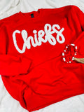 Chiefs Yarn Embroidered Sweatshirt - Red