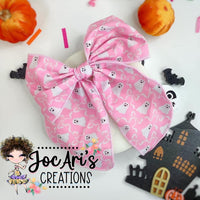 Pink Ghosts Halloween Bows