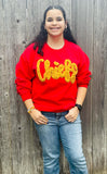 Chiefs Yarn Embroidered Sweatshirt - Red